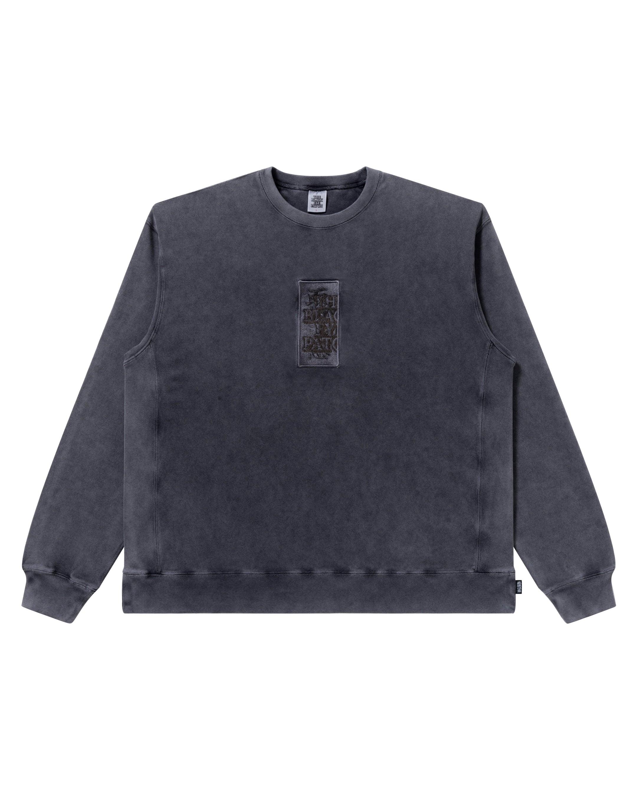 HANDLE WITH CARE PIGMENT DYED CREW SWEAT BLACK