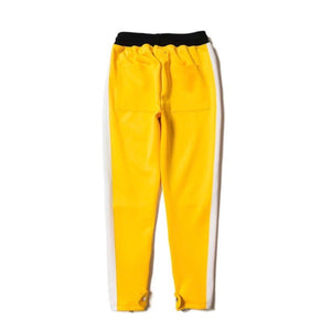 yellow and black sweatpants