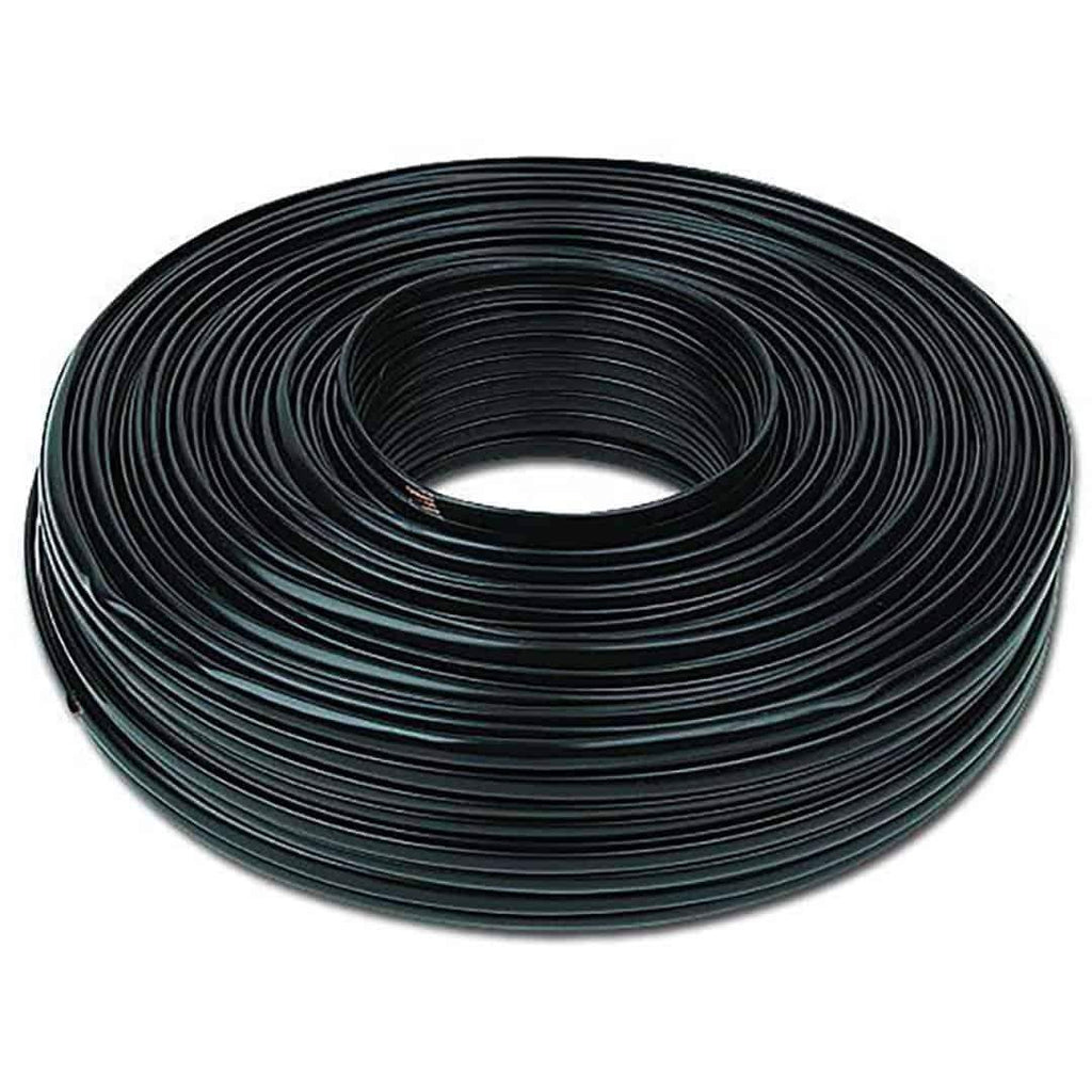 Flat Telephone Cable Wire 100 Meters Black 2 Wires