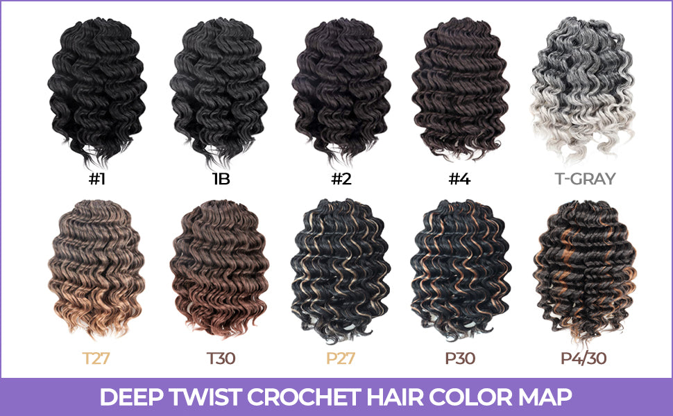 30 Inch Long Deep Wave Twist Crochet Hair Curly Wave Extensions for Women