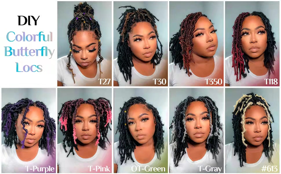 Butterfly Locs 10" | Pre-Looped Distressed Braiding Synthetic Crochet Hair DIY styles