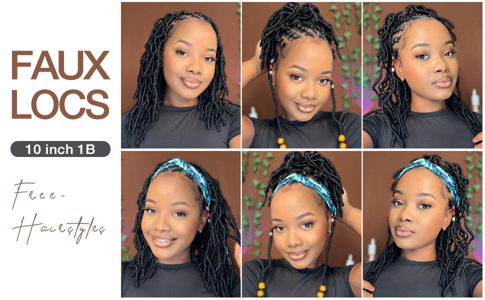 Faux Locs Crochet Hair 10 Inch | Pre-Looped Handmade Crochet Braids Synthetic Braiding Hair