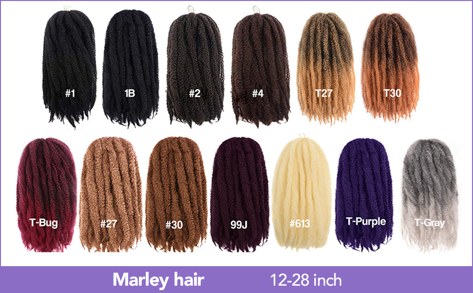 Marley Hair 8-14 Inch | Fluffy & Bouncy Marley Twist Crochet Synthetic Braiding Hair