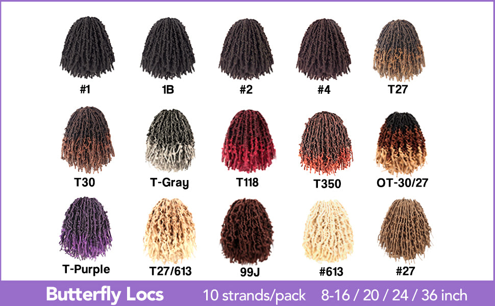 Butterfly Locs 24" | Pre-Looped Distressed Braiding Synthetic Crochet Hair Color Collection