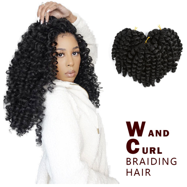Jamaican Bounce Crochet Hair Wand Curl Crochet Braids Jumpy Wand Curl Synthetic Braiding Hair Extensions