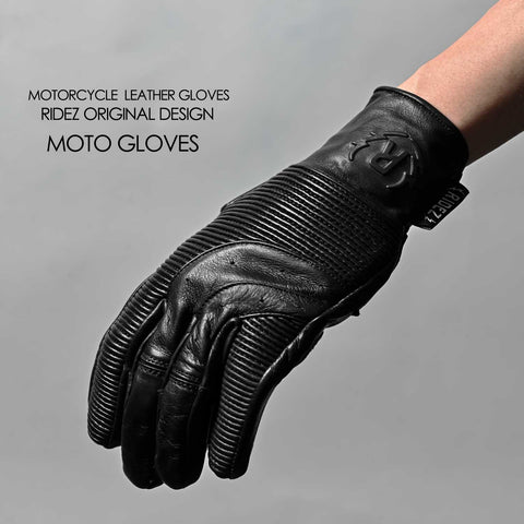 RIDEZ MOTO GLOVES VOLTAGE バイク用 レザーグローブ BLACK RLG2203