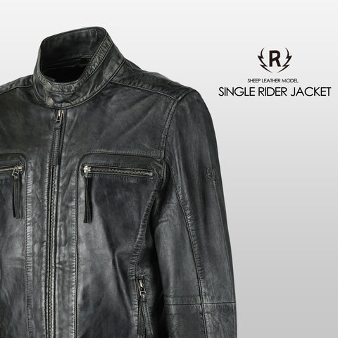 RIDEZ CLUBS JACKET DUST BLACK RLJ203 ライダースレザーシングル