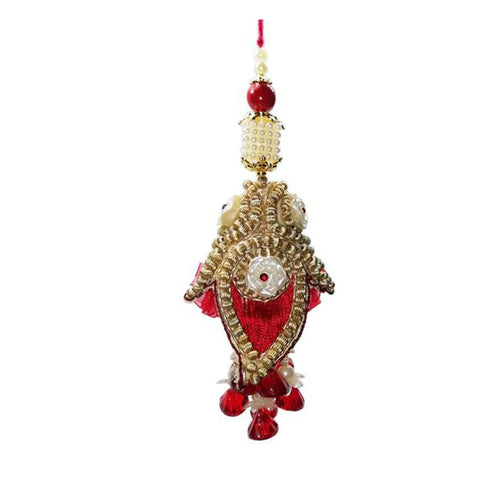 1 Rakhi - Red Stone Fancy Lumba Rakhi