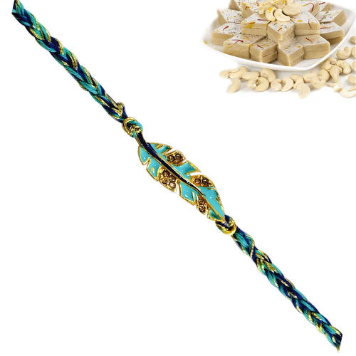 1 Rakhi - Beautiful Fancy Rakhi With Indian Sweet Or Chocolates