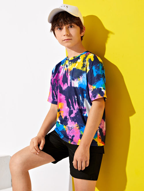 Boys Drop Shoulder Tie Dye Top