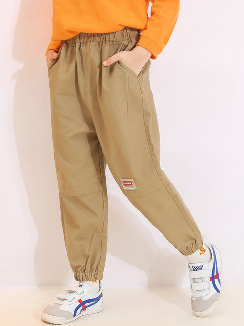 Boys Letter Patched Tapered Pants