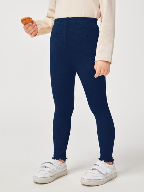 BASICS Toddler Girls Lettuce Edge Leggings Navy Blue