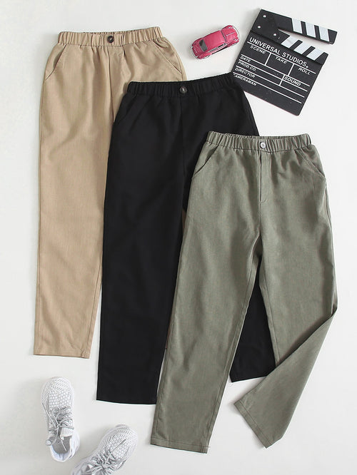 Boys 3 Pack Slant Pocket Pants