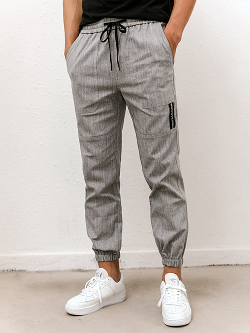 Men Letter Tape Slant Pocket Sweatpants