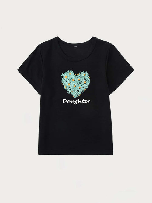 Toddler Girls Heart And Letter Graphic Tee