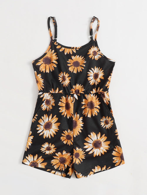 Toddler Girls Sunflower Cami Romper