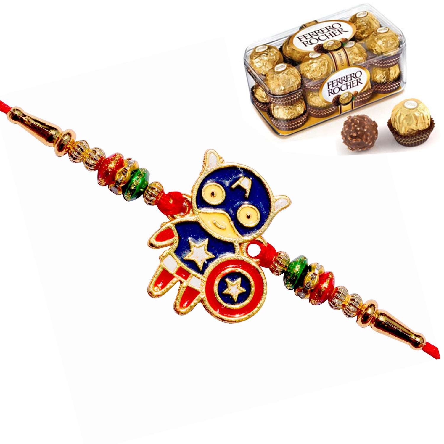 Cartoon Rakhi With Roblox Card And Ferrero Rocher (3 Pcs..)