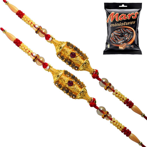 2 Rakhi - Diamond Rakhi With Mars Miniatures Pack