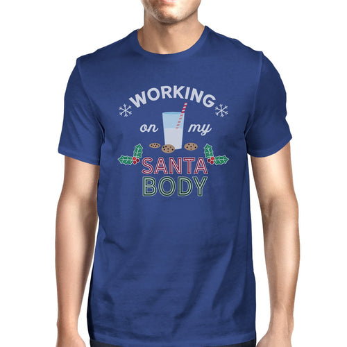 Working On My Santa Body Mens Royal Blue Shirt