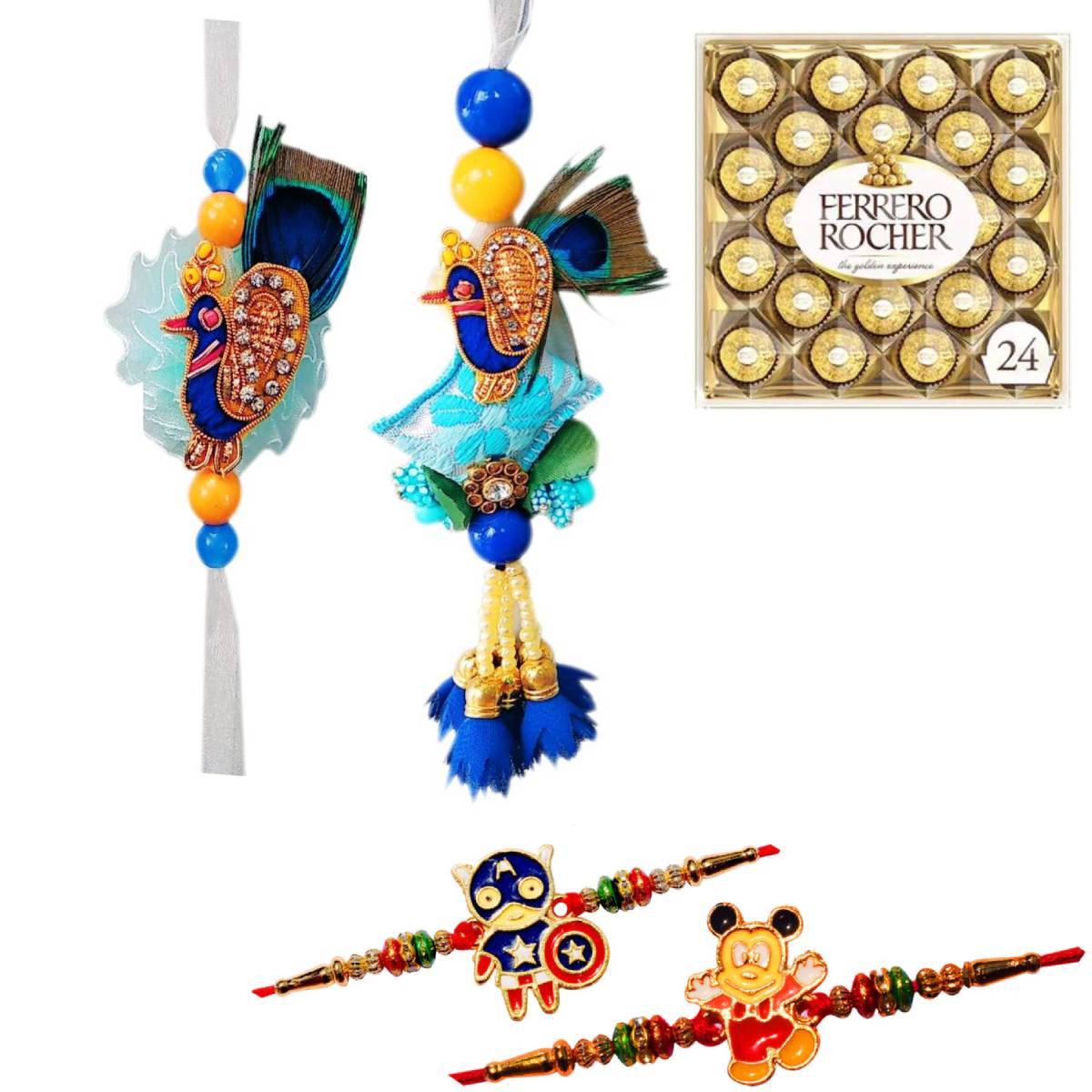 Cartoon Rakhi With Roblox Card And Ferrero Rocher (3 Pcs..)