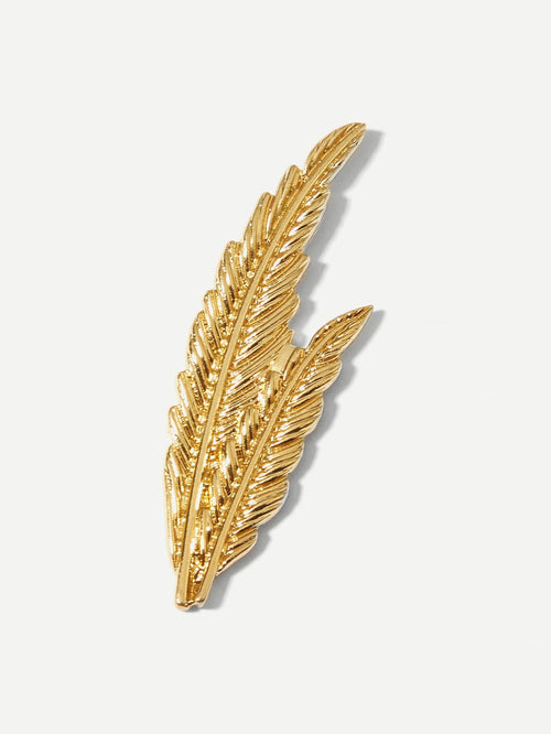 Womens Brooches - Double Feather Shaped Brooch