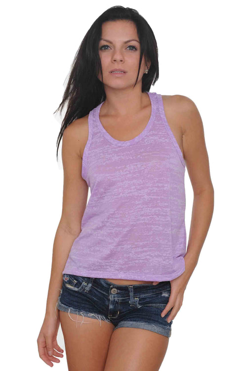 Women's Tank Top Slashed Back Burnout