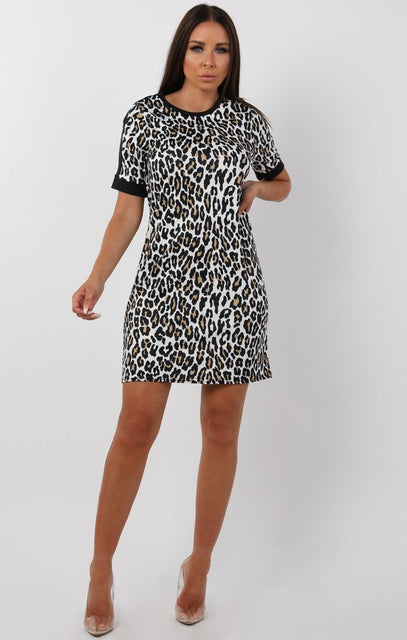 leopard print tee shirt dress