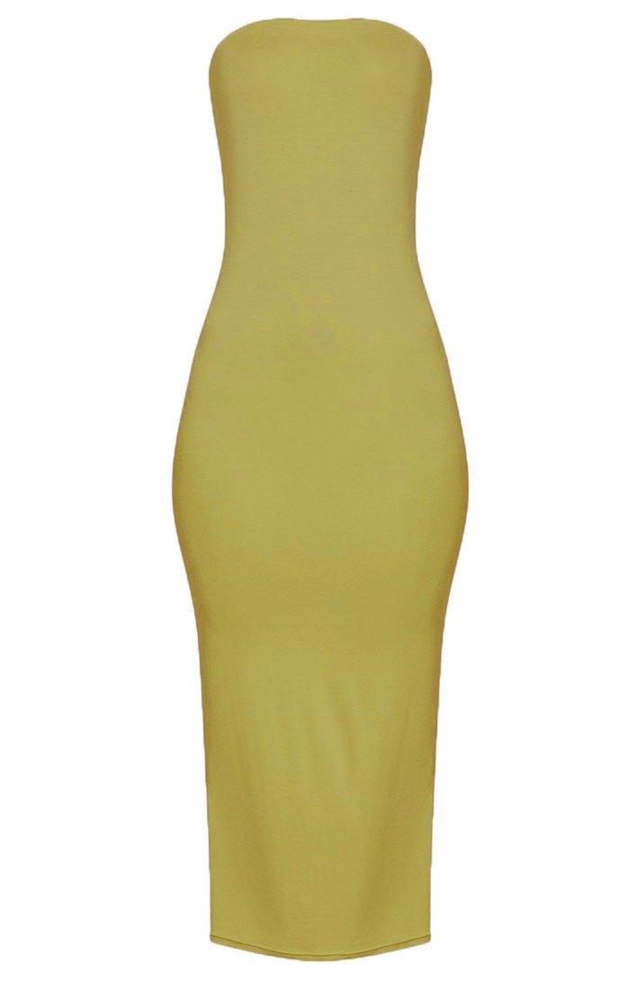 Lime Bandeau Bodycon Midi Dress | Dresses | Femme Luxe