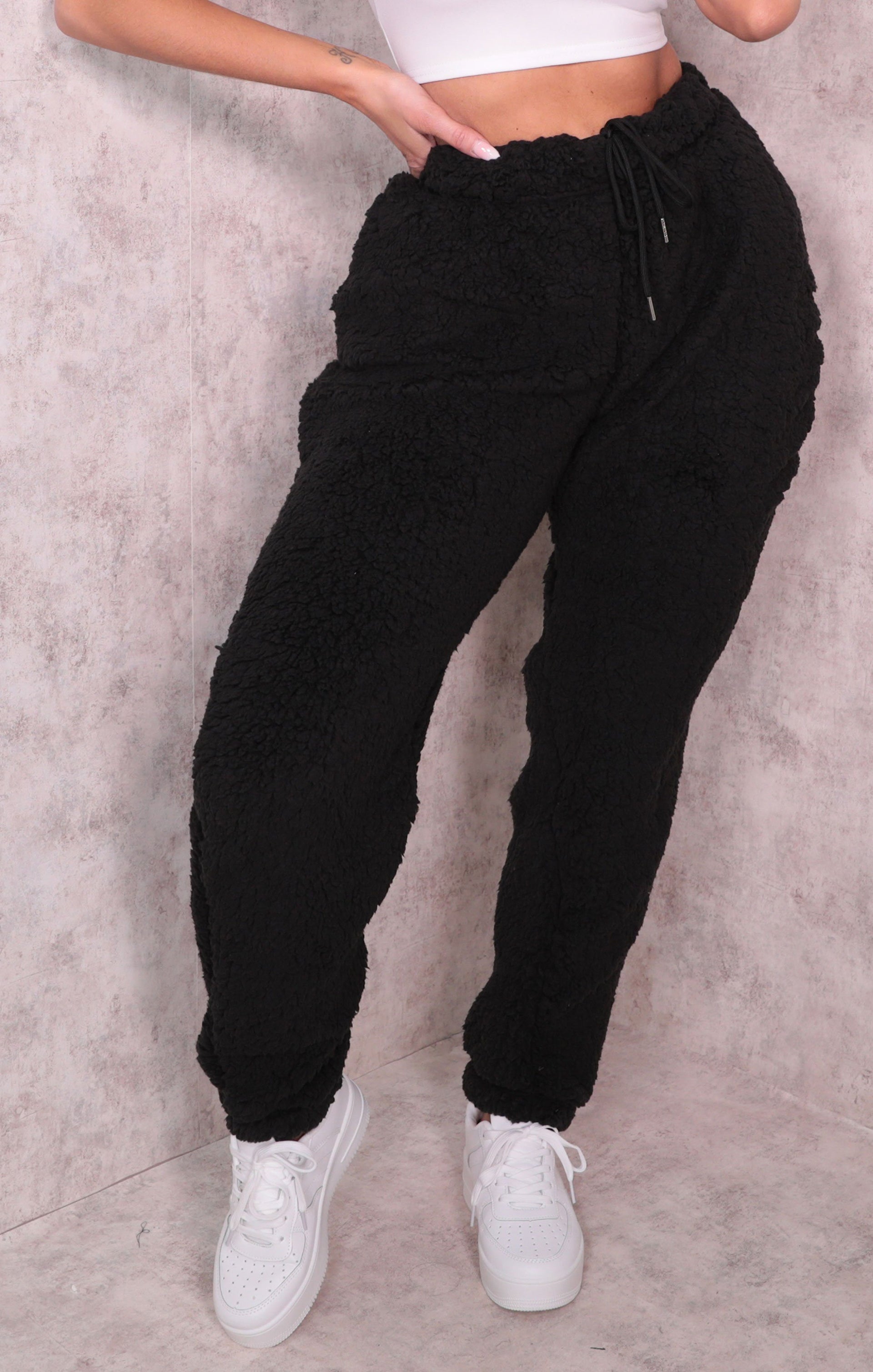 black oversized joggers