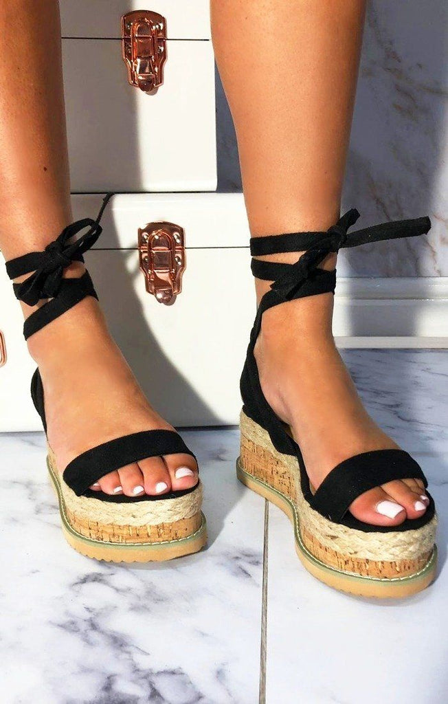 Black Chunky Espadrille Sandals | Shoes | Femme Luxe