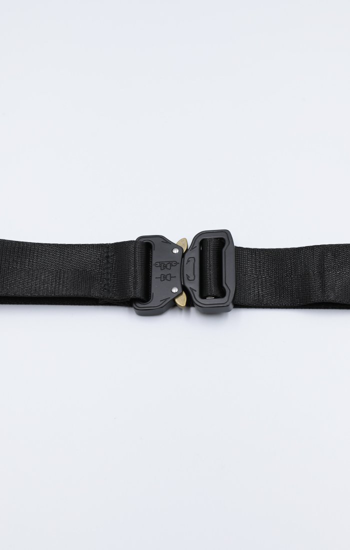 Black Utility Canvas Seatbelt Belt | Accessories | Femme Luxe UK