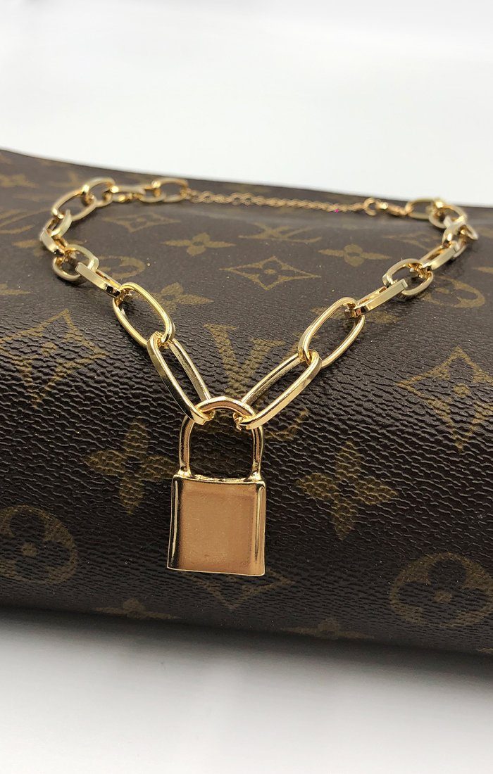 gold padlock necklace