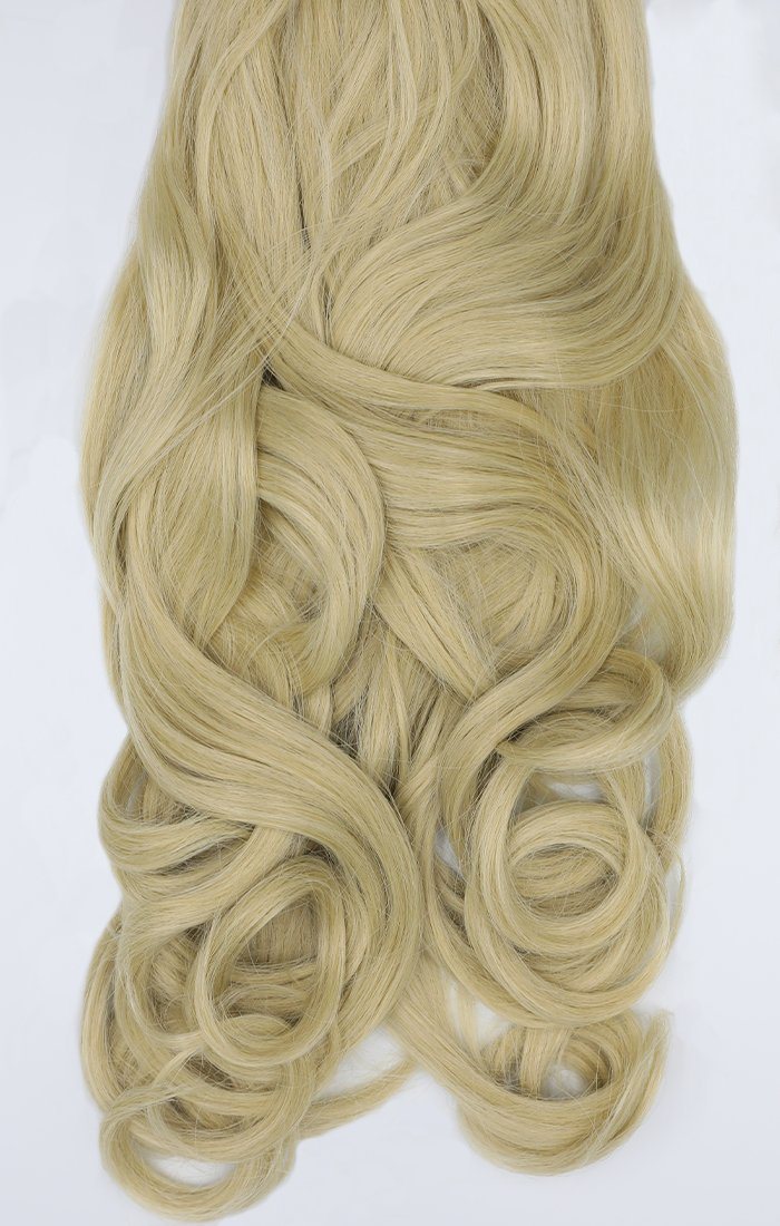 Light Golden Blonde 20 Synthetic Curly Hair Extensions Clip In