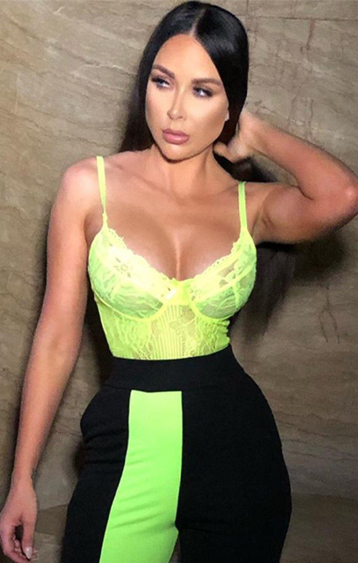 lace neon bodysuit