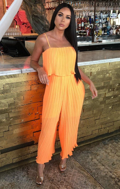 neon orange jumpsuit