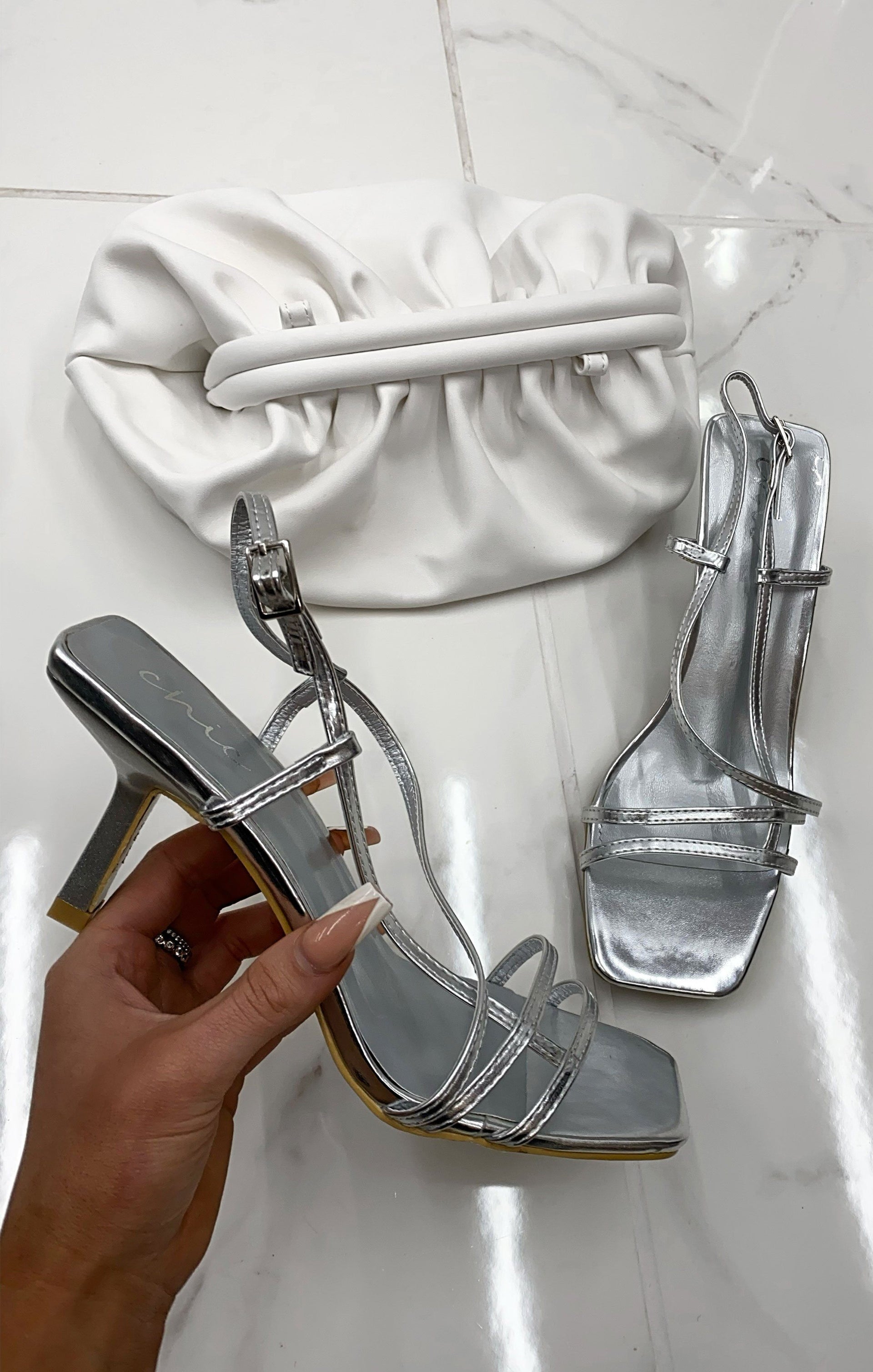 silver strappy shoes uk