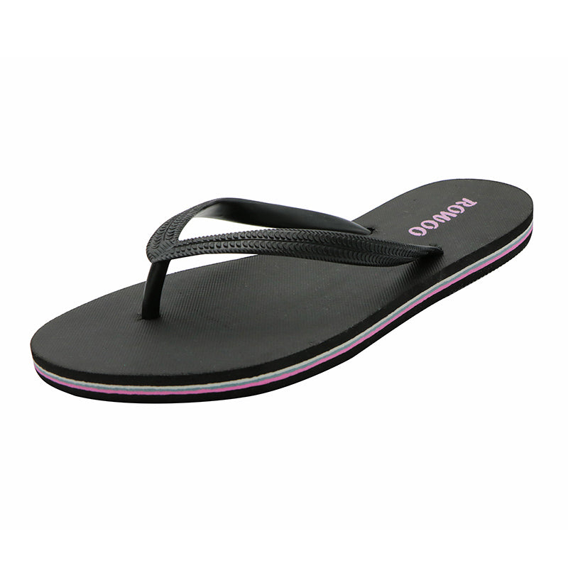 black beach flip flops