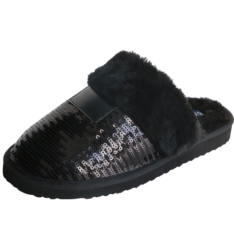 women's black slip on slippers