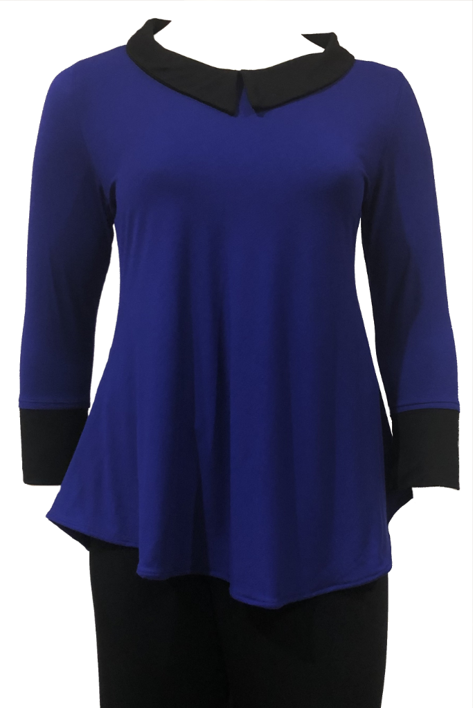 Plus size top Blue Bamboo - Smooth