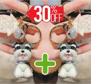 Image of two Schnauzer keychains