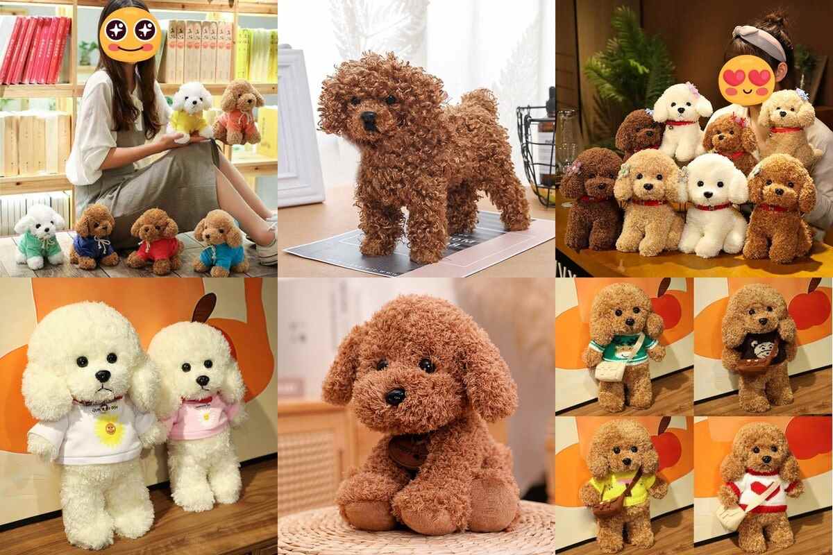 Image collage of Goldendoodle Stuffed Animal Plush Toys