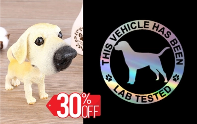 Image of a Labrador car sticker bundle