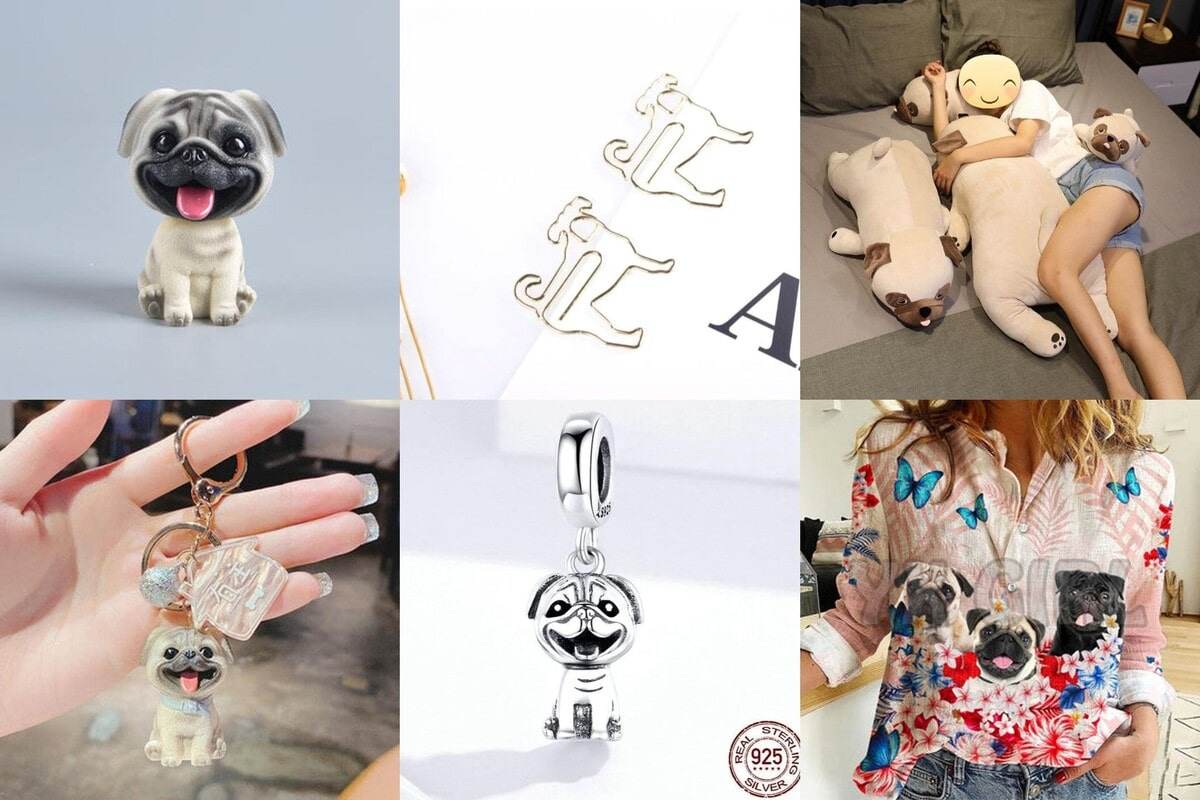 Image collage of Pug Gifts