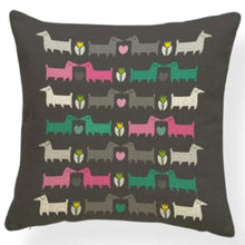 Load image into Gallery viewer, Bumble Bee Pug Cushion Cover - Series 7Cushion CoverOne SizeDachshunds - Multicolor Design on Grey BG