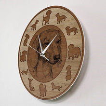 Load image into Gallery viewer, Image of a dachshund clock wall