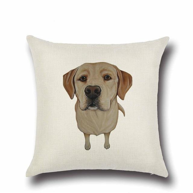 Chocolate lab with heart decorative pillow