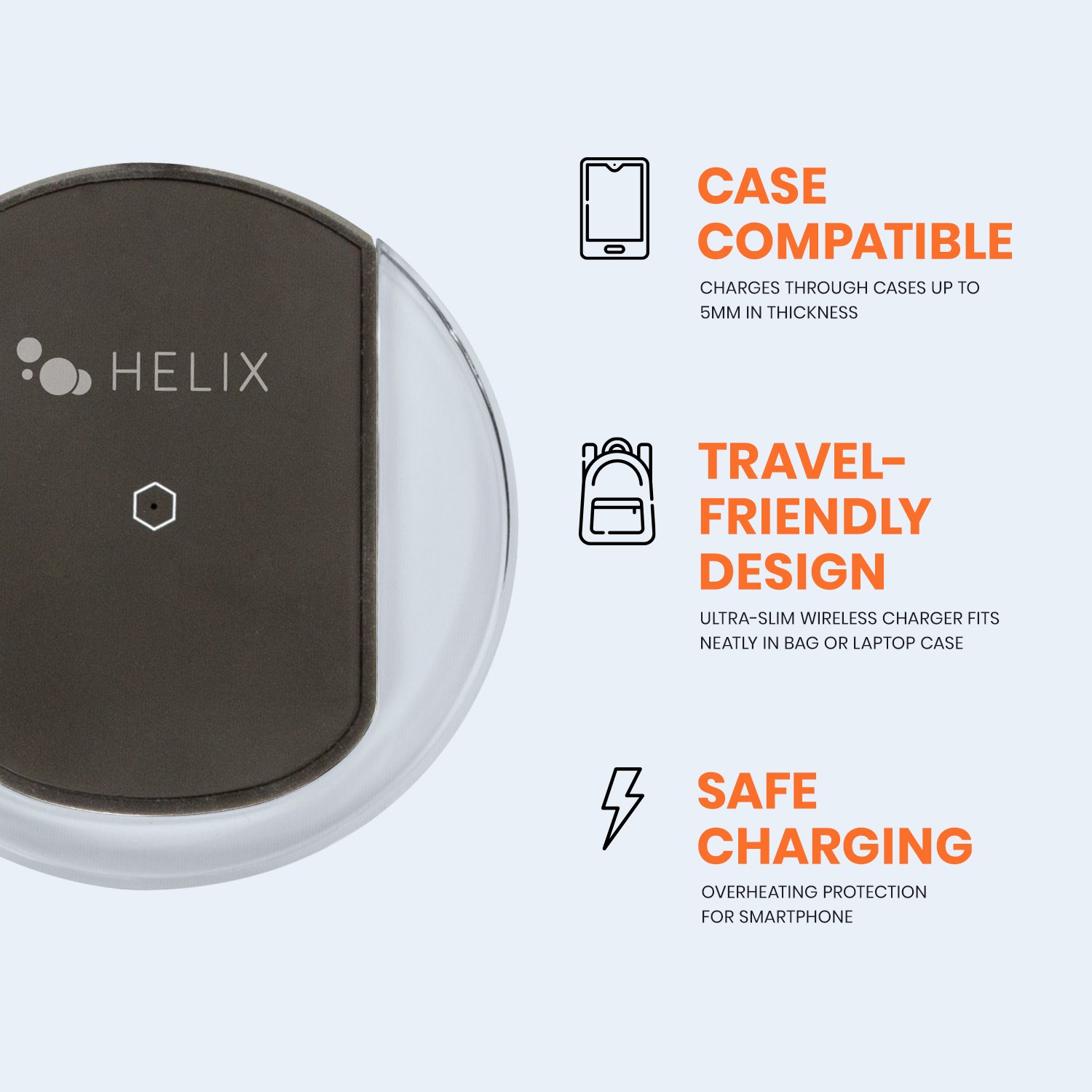 Wireless Charger with 5ft Micro USB Cable – Helix