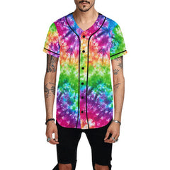 mens rave baseball jersey tie dye