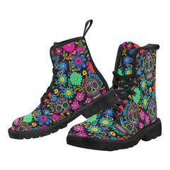 lace-up canvas boots, men's, rave boots, festival shoes, combat boots,