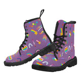 Women's Purple Pride Lace Up Canvas Boots